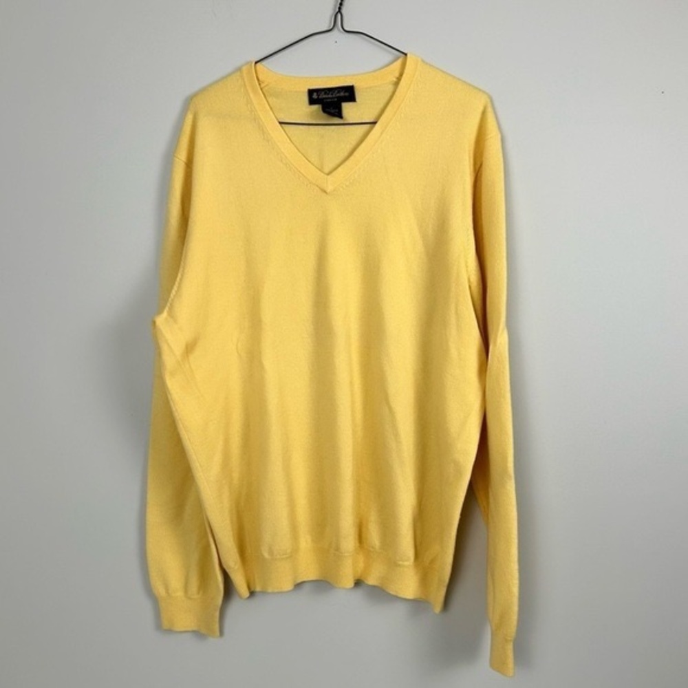 Brooks Brothers Merino Wool V neck pullover sweater - yellow
